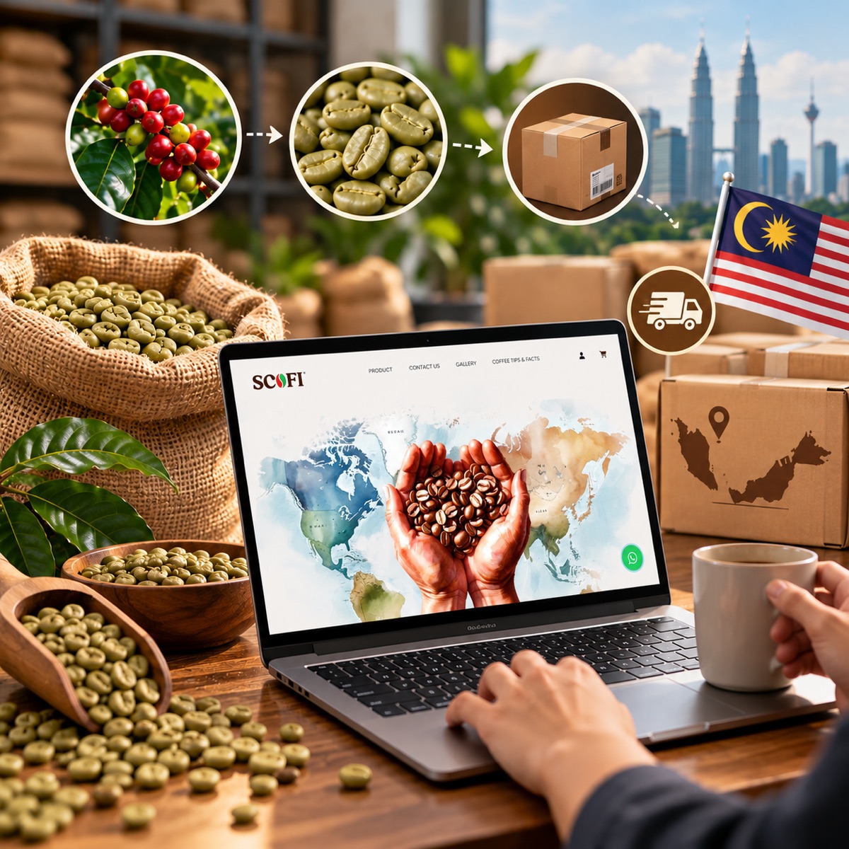 Green coffee beans ready to order online in Malaysia