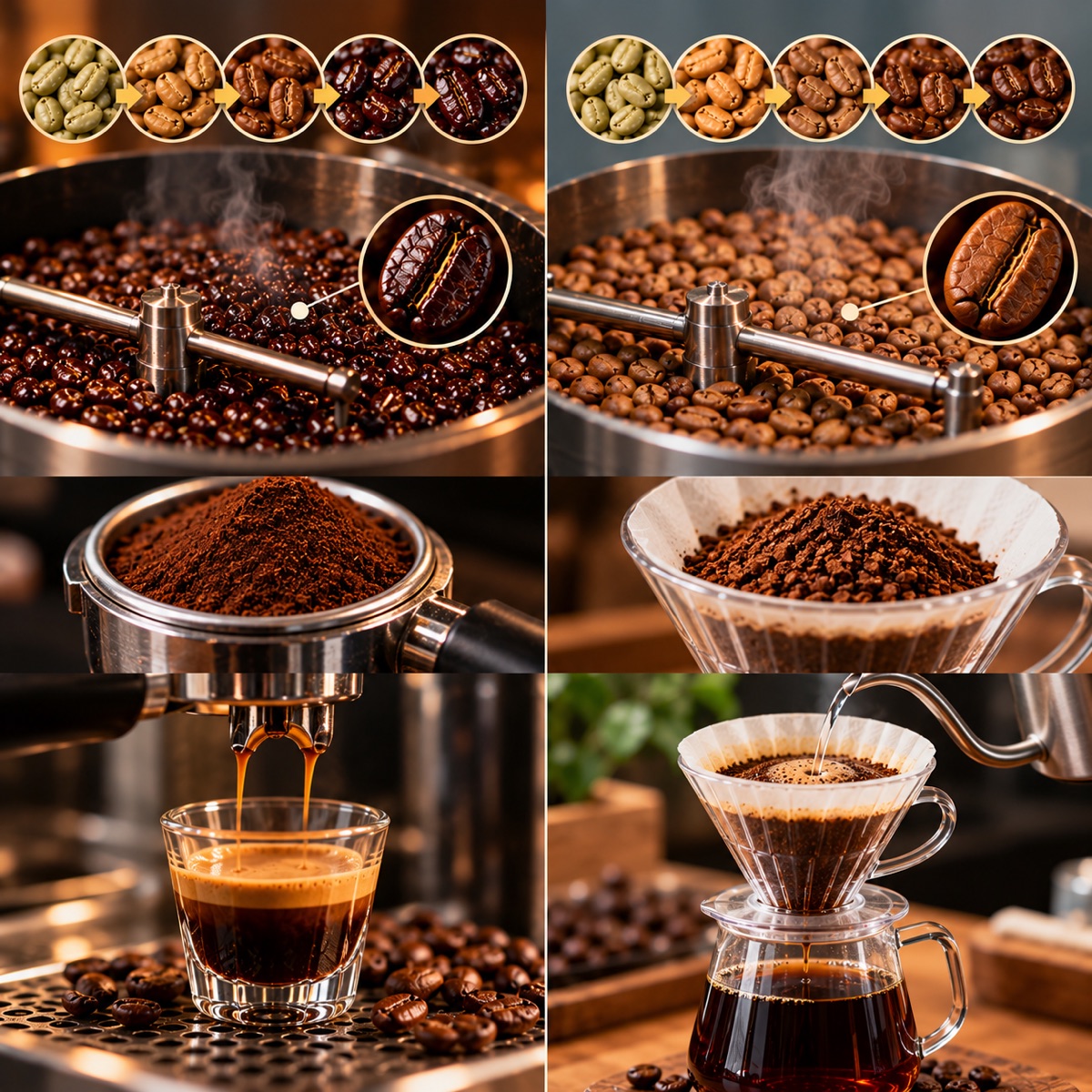 Espresso cup and pour-over dripper side by side