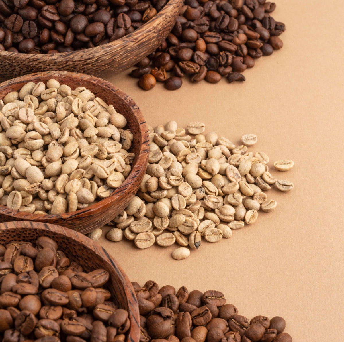 Coffee sacks with AA, SHG, and EP grade tags
