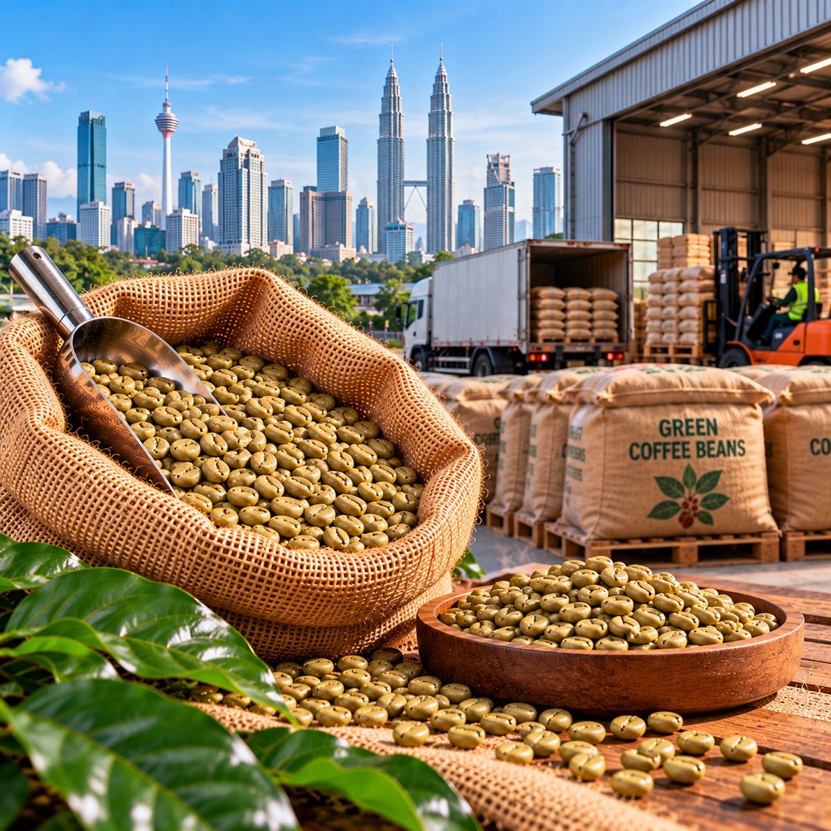 Green coffee beans for roasters and cafés in Kuala Lumpur and Selangor