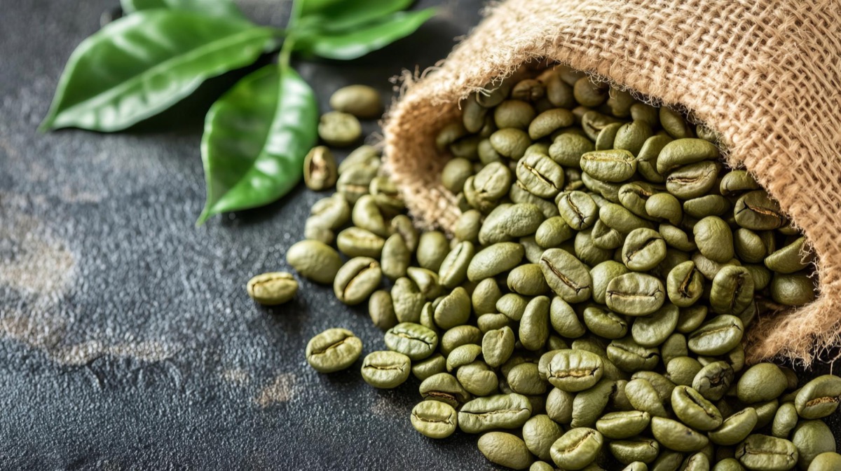 Organic Arabica coffee cherries growing on a certified farm