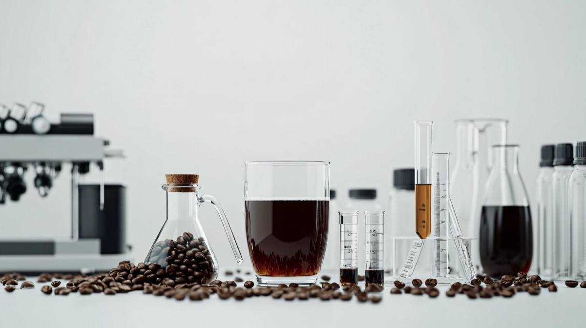 Research and coffee cup representing scientific studies on coffee and health